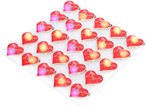 25 Stück Broschennadeln, Herzform, Weihnachtsatmosphäre, LED-Brosche, Leuchtendes Spielzeug, Dekoration, Brustlicht-Brosche, Brosche