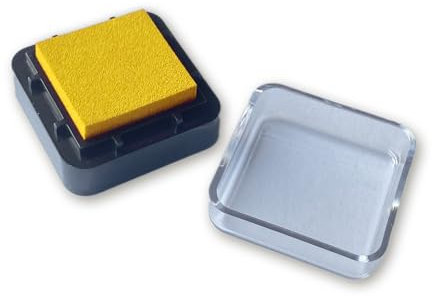 Stemplino® Stempelkissen klein Ink pad mini Kissen mit Farbe für Kinder Hochzeit Album zum Stempeln für Embossing Scrapbooking Bullet Journal Gestalten Basteln DIY (gelb)