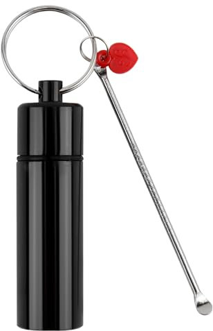 Mini Distributeur de Bocaux de Voyage avec Porte-clés, Hermétique Bouteille en Verre, pour Épices, Échantillons et Plus, Contenant Rouge, Durable et Étanche