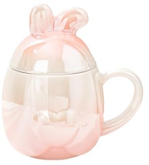 Ceramic Coffee Mug,12 OZ/350ML Novelty Coffee Mug,Tea Cup for Office and Home,Valentines Day Gifts for Her Wife Girlfriend Sisters,Funny Birthday Gifts for Women,Mothers Day Gifts (Pink Rabbit)
