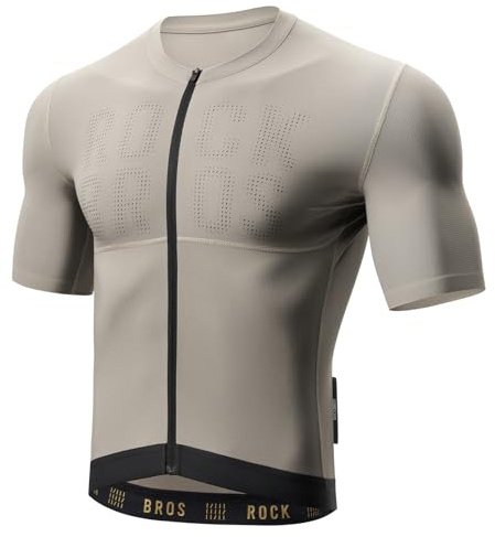 ROCKBROS Radtrikot Kurzarm Herren, Atmungsaktives schnelltrocknendes Rennrad Trikot mit Rückentaschen für Radsport Outdoor Sport