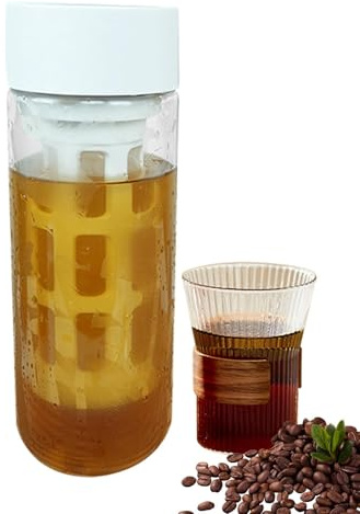 Cafetera de vidrio para preparar bebidas frías, jarra de filtro extraíble, jarra de infusión fría, recipiente de preparación a prueba de calor, jarra apta para lavavajillas para espacios, vida de