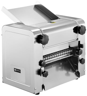 Royal Catering Macchina per pasta elettrica - 28 cm - spessore della pasta da 1 a 14 mm, 600 W, tagli pasta 3 e 9 mm, acciaio inox resistente, ideale per B2B, professionale, stendipizza