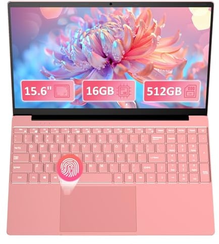 Molegar 2026 Laptop Ordenador Portátil QWERTY,Pantalla IPS FHD de 15.6,16GB RAM 512GB SSD,Procesador Celeron N5100,WiFi5,BT5.0,USB3.0,Teclado Retroiluminado,Lector de Huellas Dactilares para Negocios