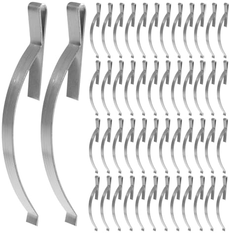 VILLCASE Clip per Zanzariere in Acciaio Inossidabile 60 Pezzi, Molle di Tensione per Schermo da 2,24 Pollici, Clip di Ricambio per Zanzariere da Patio e Finestre Camper, Fissaggio Stabile