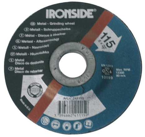 Ironside 241115 Schruppscheibe 115/6mm Metall gekröpft,Bohrung 22m