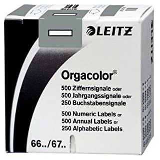 Leitz 66181000 Orgacolor Buchstabensignal I, 250 Stück, grau