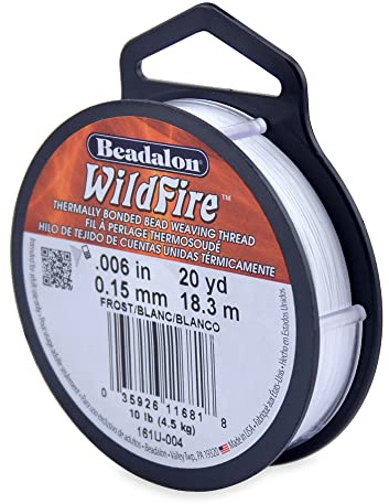 Beadalon Wildfire Beading Thread Jewelry Fishing Line, Frost - 0.006/ 20yd