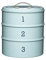 KitchenCraft Living Nostalgia 3-Tier Metal Cake Storage Tin, 22 x 27 cm (8.5 x 10.5 Inches) - Vintage Blue