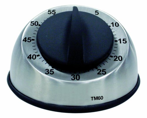 Minuteur mécanique 60 min professionnel en acier brossé