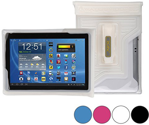 DiCAPac WP-T20 Universelle, wasserdichte Hülle für Nvidia Shield Tablet / LTE Tablets in Weiß (Doppel-Klettverschluss, IPX8-Zertifizierung zum Schutz vor Wasser bis 5 m Tiefe; integrierter Airbag treibt auf dem Wasser & schützt das Gerät; extraklare Polycarbonat-Fotolinse; integrierte Handschlaufe)