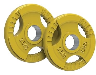 Olympic Weight Plates, 125kg - 25kg - Solid Colour Rubber Tri-Grip, Powerlifting & Bodybuilding Weights - Home Gym Equipment for Strength Training & Workouts by Body Revolution