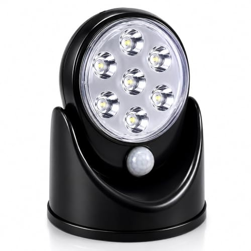 Trimming Shop Bewegungsmelder Licht Aktiviert Kabellos Licht Angel 7 LED Schritte Vordächer Decks Terrassen Garagen Stoffwechselweg Treppen Vordächer Schränke und Vieles Mehr - Schwarz, 3pcs