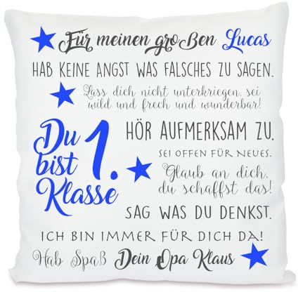 Manufaktur Liebevoll Einschulung Geschenk Kissen Personalisiert Einschulung Junge Einschulung Mädchen Kissen Einschulung Schulkind 2024 Geschenk Einschulung
