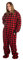 Pyjama à capuche pour adulte en polaire avec siège tombant Rouge et noir, Rouge, M