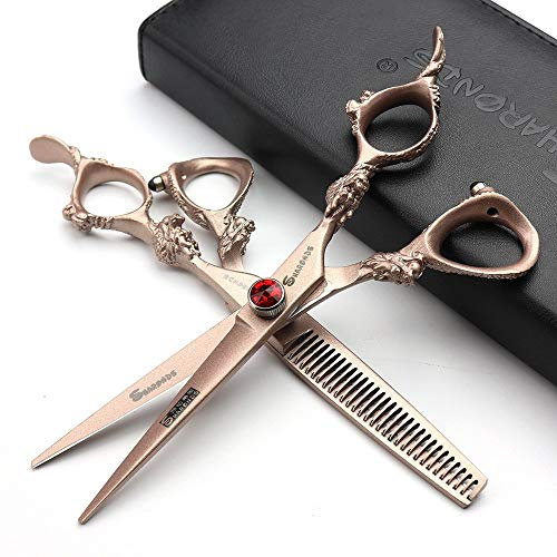Friseur Professionelle Schere Friseurschere Schneidschere Ausdünnungsschere Japan 440c Edelstahlrasierer/Rose
