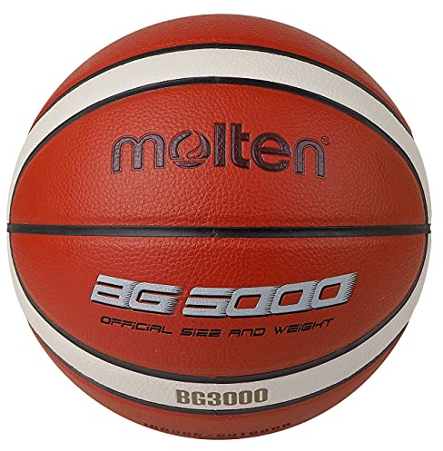 Molten BG3000 Basketball, Innen / Außen, Kunstleder, Größe 7, Orange / Elfenbein, Geeignet für Jungen ab 14 Jahren und Erwachsene (B7G3000)