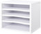 Vinsetto Organiseur bureau bois blanc avec 4 couches fournitures support d'imprimante dim. 35,5L x 25l x 28,6H cm