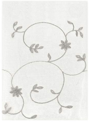 emmevi Tende Finestre Porta Interno Coppia 2 Pz Semitrasparente Fiori MOD.Tenda Decò 1CONF 60X150 Grigia