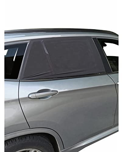 TINÉO - Sonnenblende für Auto, Baby, 2 Socken, Schatten 80%, Hitzeschutz, UV-Schutz, einfache Installation, universal, von 50 x 80 cm bis 80 x 110 cm (schwarz)