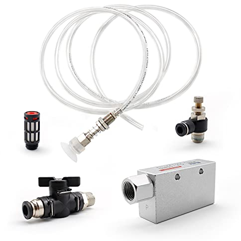 SRJQXH Generatore di Vuoto Pneumatico Tuta, con Silenziatore, Tubo Pneumatico in PU, Ventosa Pneumatica, 1/4 Connettore Pneumatico Accessori per Valvole Meccaniche Pneumatiche Fai Da Te