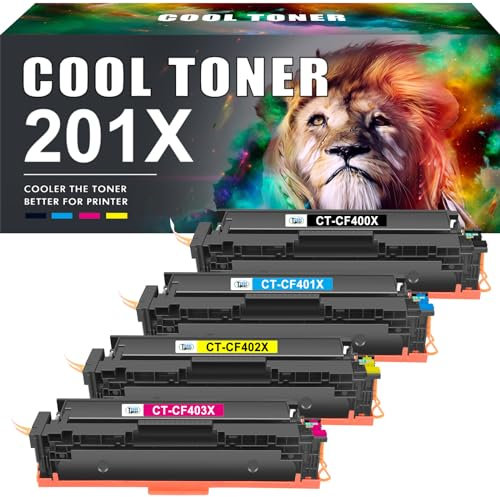 Cool Toner Kompatibel für HP 201X 201A M277dw Color Laserjet Pro MFP CF400X CF400A CF401X CF402X CF403X M252dw M277n M277 277dw M274n (Schwarz Cyan Gelb Magenta, 4er-Pack)