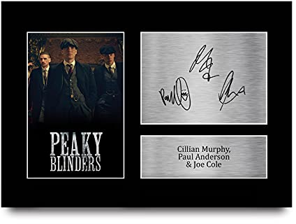 HWC Trading A4 Cillian Murphy Paul Anderson & Joe Cole Peaky Blinders Tommy, Arthur, John Shelby Regali Stampati Autografo Firmato Immagine Per Gli Appassionati Di Programma Televisivo