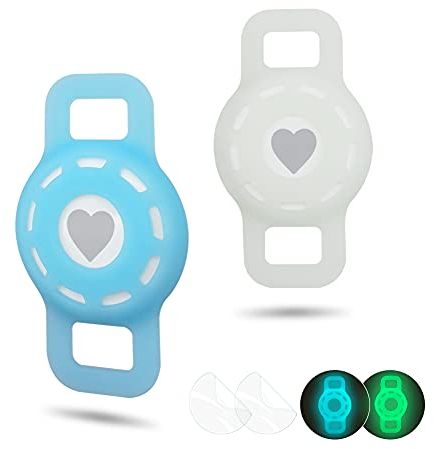 Whalezon Katzenhalsband-Halterung für AirTag, kleine Hunde, GPS-Tracker-Hülle, kompatibel mit Apple Air-Tag-Schlaufenhalter, Anti-Verlust-Zubehör, 1.5 cm (5/8 Zoll), 2 Stück