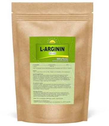 L-Arginin Base, Pulver, vegan, ohne Zusatzstoffe, 500 g, frei dosierbar