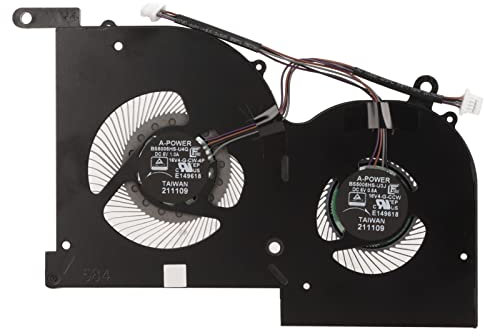 PUSOKEI CPU GPU Lüfter Ersatz für MSI GS66 Lüfter für MSI GS66, 10SD, 10SGS, 10SFS, 10SF, 10SE, MS 16V1, MS 16V2, WS66, P66, 4 Pin Laptop Lüfter, DC 5V / 1A(GPU-Lüfter)