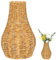 Yardwe Rattanvase Vintage Gewebte Blumenvase Weidengeflecht Lang Getrockneter Blumentopf Knospenanordnung Behälterhalter Für Tisch Bücherregal Badezimmer Weihnachten Neujahr Dekoration