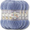 Hobby YARN Alize Velluto 5x 100g Türkische Strickwolle super Bulky Wolle zum Häkeln Uni Farbe Babywolle Flauschgarn Filzwolle Kuschelwolle (Denim | 374)