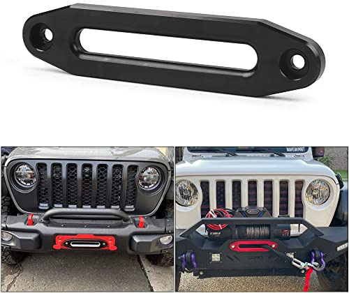 Guide-câble Hawse 10 Pouces, Aluminium Poli Billet à Motif de boulons, treuil synthétique 8000-15000 LBs pour câble ATV/UTV (Noir)