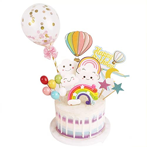 Kuchendeko,Cake-Topper,Tortendeko Geburtstag Haarball Luftballons Wolken Kuchen Topper Geburtstag Tortendekoration für Kinder Mädchen Junge Frauen Geburtstag Kuchen Hochzeit andere Party