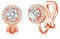 Philip Jones Rose Gold Plated Round Halo Clip On Earrings Created with Zircondia® Crystals