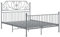 vidaXL Bettgestell Metallbett Schlafzimmer Bett Doppelbett Schlafzimmermöbel Bettrahmen Lattenrost Pulverbeschichtetes Metall Grau 160x200cm