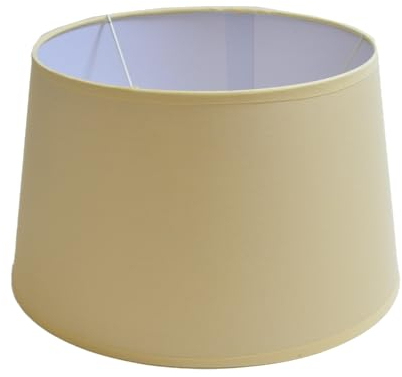Lampenschirm rund aus Stoff H 18 x Ø 30 cm für Tisch - Stehlampen (beige)