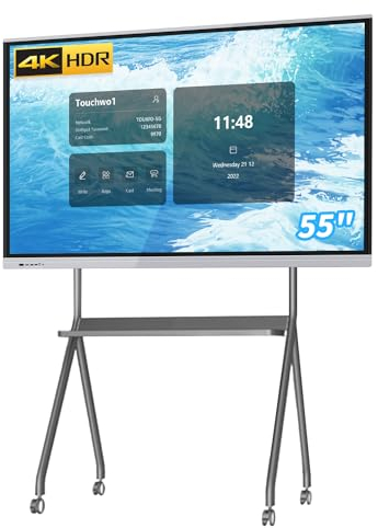 TouchWo 55 Zoll Touchscreen-Monitor Smart Board, 4K Interaktives Whiteboard, Touchscreen Android Bildschirm, Digital Signage Display für Büro, Klassenzimmer, Home-Office