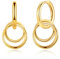 JAHAMIA Convertible Link Earrings for Women, 14K Gold Hypoallergenic Dangle Earrings 925 Silver Chunky Chain Earring with Double Hoop, Round Earrings Jewellery Girls Gifts
