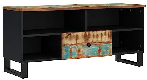 QZZCED TV-Sideboard Fernsehschrank TV-Ständer tv Tisch TV-Schrank 100x33x46 cm Altholz Massiv & Holzwerkstoff für Wohnzimmer Schlafzimmer Unterhaltungsgerät