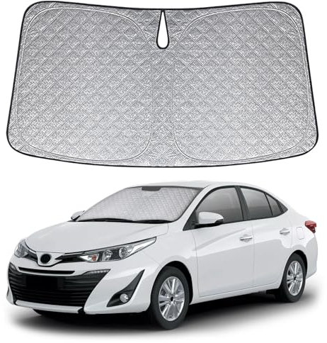 Opaltool Frontscheiben Sonnenschutz Auto Ersatz für Toyota Yaris 2011-2024, Frontscheibenabdeckung Auto Faltbare Windschutzscheibenabdeckung Innere Blöcke UV-Strahlen Sonnenblende Protector