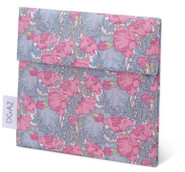DGAZ Sanitary Napkin Storage Bag, Period Bag for Teen Aged Girls, Portable Period Bag for Panty Liners/Menstrual Cup/Small Tampons, Mini Makeup Bag for Purse(Corn Poppy)