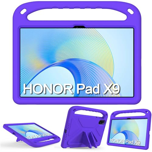 Per Honor Pad X9 11.5 pollici 2023 Custodia per Tablet per Bambini Leggera Antiurto Cover con Maniglia Stand Tablet, Viola