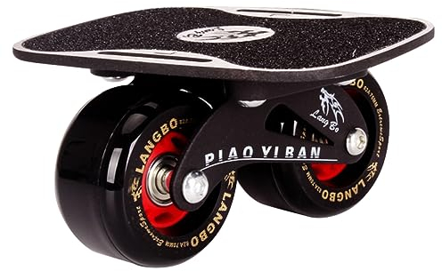CORHAD Split Skateboard Driftbrett Robust und Stoßfest aus Aluminiumlegierung Stylisches Fitnessgerät in Schwarz für Pendler und Anfänger