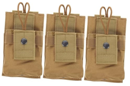 jojofuny 3pcs Heavy Duty Radio Holder Molle Radio Pouch for Duty Belt Security Bag
