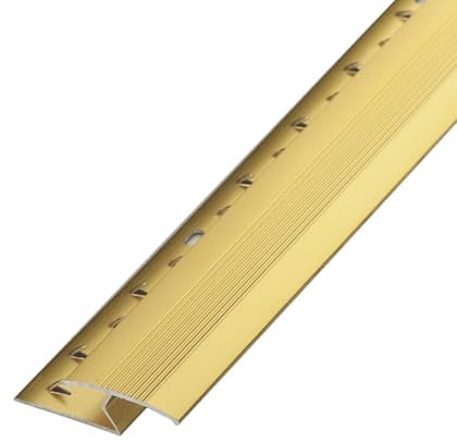 Door Threshold Strip Z Shape Carpet/Floor Mat Edging Strip, Carpet to Vinyl/Carpet to Tile/Laminate to Carpet Transition Strip, Durable Aluminum Carpet Fixer(Gold,100cm(39 3/8))