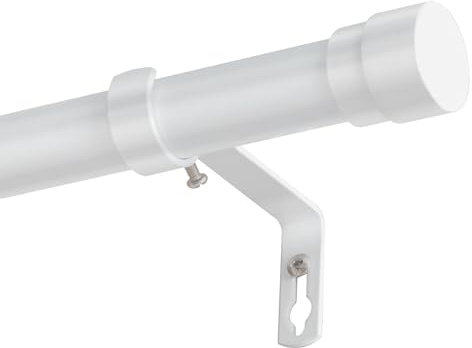 BellaHills Tringle à Rideau Blanc,Fixation Murale 76-150cm，Installation par Perçage, Support Classique en Fer 25mm - Pour Salon/Chambre
