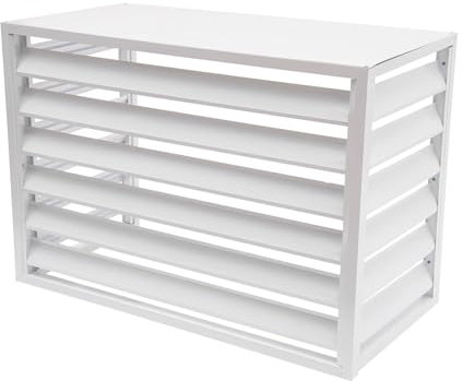 Dnowegas Concealed Weather Resistant Box Anti-Noise Heat Pump Cover Outdoor Air Conditioning Cover White Flat High-L100*W50*H70(1.5P)