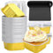Hikrxya 60 Pack Mini Cake Baking Cups with Lids and Spoons - 150ml Reusable Aluminum Square Baking Cups - Mini Loaf Pans for Dessert Bread Wedding Picnic Birthday Party - Gold