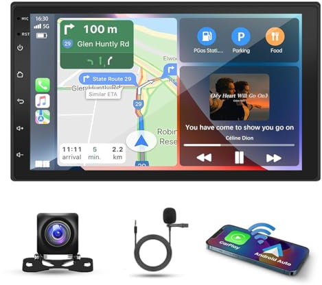 7 Android 13 Car Stereo for Nissan Juke 2010-2011, for Qashqai 2007-2011, for Navara X-trail 2001-2011 2 Din Car Radio Receiver w/Carplay Android Auto GPS Navi Bluetooth SWC Backup Camera Mic, 2+32G